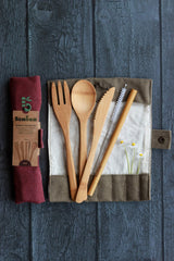 Bamboo cutlery set
