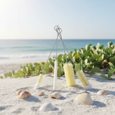 Set of 4 stainless steel bottle brushes with sisal bristles and cotton tip for cleaning different bottle sizes