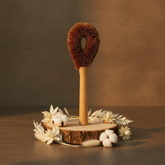 Dish brush with coconut bristles and bamboo handle for eco-friendly cleaning