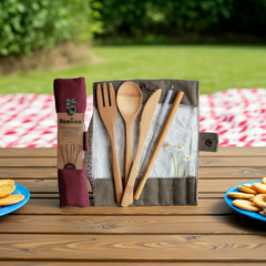 Bambusa galda piederumu komplekts