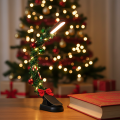 Sarkanās un dzintara gaismas grāmatu lasīšanas lampa