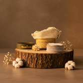 Reusable bamboo make-up pads set with soft and scrub textures plus cotton storage bag