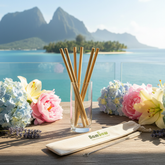 Handmade bamboo straws in various lengths and diameters from Indonesia