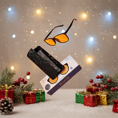 Dzintara krāsas zilās gaismas bloķējošās brilles